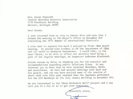 Letter - Motown Record Corporation