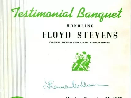 Program - Testimonial Banquet Honoring Floyd Stevens