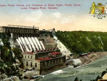 Postcard - Hydro Power House and Terminus of Great Hydro Power Canal, 
Lower Niagara River, Canada