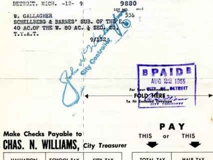 Bill, Tax - City of Detroit
General City Tax Bill