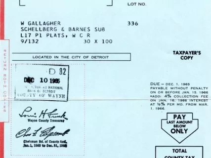 Bill, Tax - County of Wayne