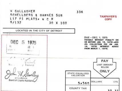 Bill, Tax - County of Wayne