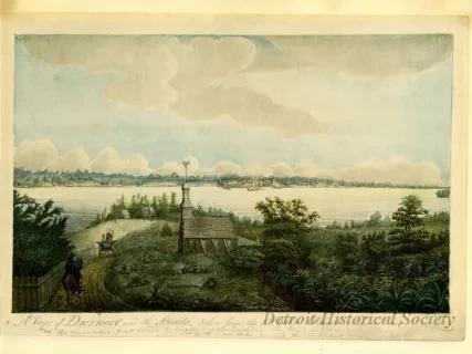Print - A View of Detroit and the Straits, Taken from the Huron Church, June 22nd 1804