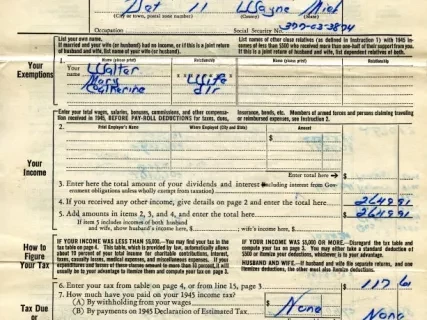 Return, Tax - U. S. Individual Income Tax Return