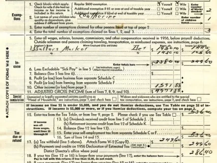Return, Tax - U. S. Individual Income Tax Return