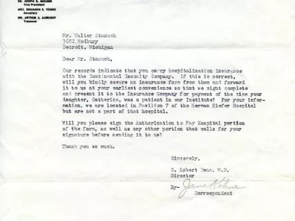 Letter - Rehabilitation Institute of Metropolitan Detroit