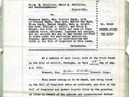 Judgment - No. 69668
Decree Quieting Title