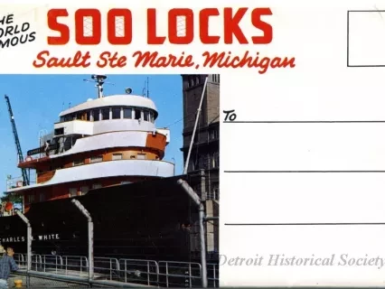 Postcard - The World Famous Soo Locks, Sault Ste. Marie, Michigan