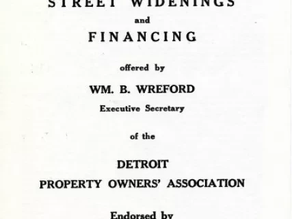 Brochure - One Hundred Million Dollar Plan
for Street Widenings and Financing