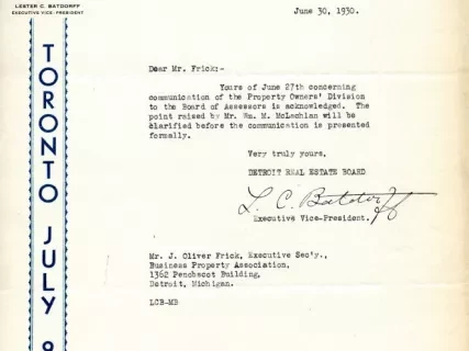 Letter - Property Owners' Division of the Detroit Real Estate Board
Membership Roster