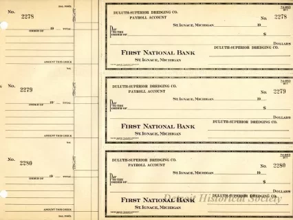 Check, Bank - Duluth-Superior Dredging Company