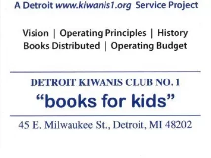 Brochure - Detroit Kiwanis Club No. 1
Books for Kids