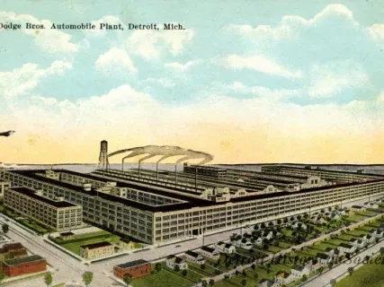 Postcard - Dodge Bros. Automobile Plant, Detroit, Mich.
