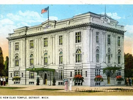 Postcard - The New Elks Temple, Detroit, Mich.