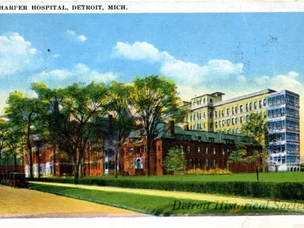 Postcard - Harper Hospital, Detroit, Mich.