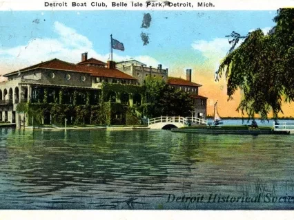 Postcard - Detroit Boat Club, Belle Isle Park, Detroit, Mich.
