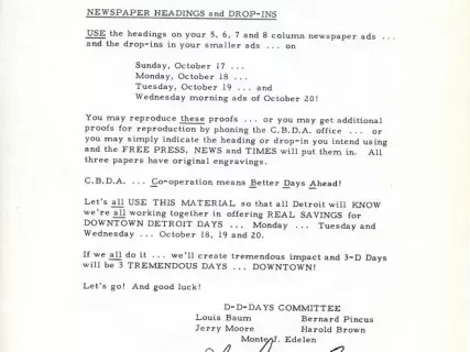 Letter - News Bulletin
Central Business District Association