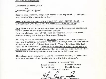 Letter - News Bulletin
Central Business District Association