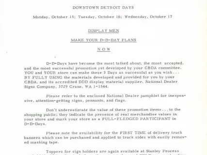 Letter - News Bulletin
Central Business District Association