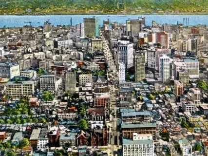 Postcard - Aeroplane View, Detroit Mich.