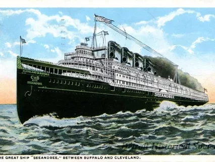 Postcard - The Great Ship "Seeandbee," Between Buffalo and Cleveland