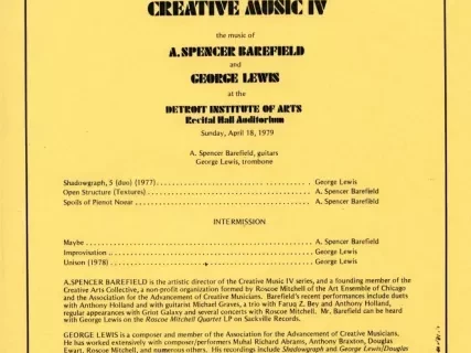 Program - Creative Arts Collective Presents
Creative Music IV