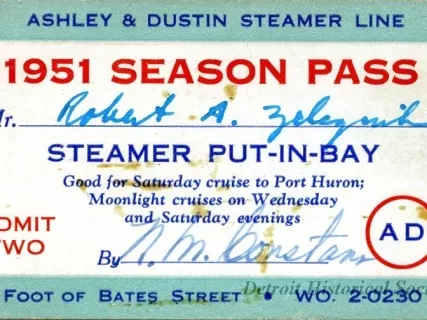 Pass - 1951 Season Pass