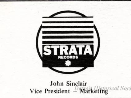 Card, Business - Strata Records
John Sinclair, Vice President - Marketing
