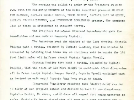 Minutes - Minutes of the Meeting Held at the War Memorial in Grosse Pointe, Tuesday, March 27, 1951
