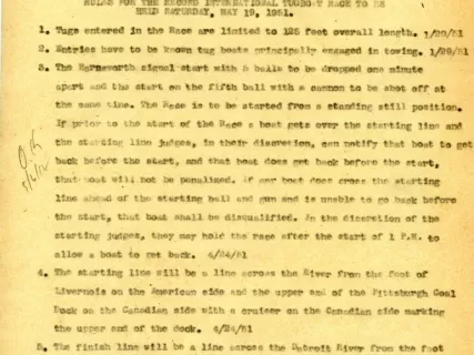 Rules - Rules for the Second International Tugboat Race 
to Be Held Saturday, May 19, 1951