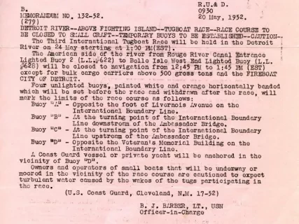 Announcement - Local Hydrographic Memorandum for Mariners