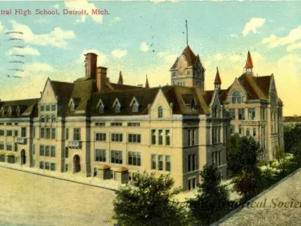 Postcard - Central High School, Detroit, Mich.
