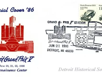 Envelope - Official Cover '86, Detroit Grand Prix V