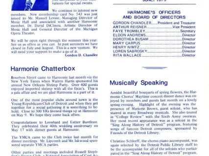 Newsletter - The Harmonie Notes