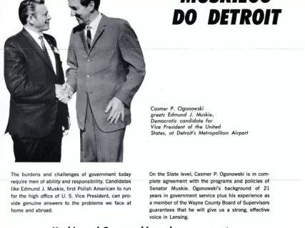 Ad, Print - Ogonowski Wita Muskiego Do Detroit