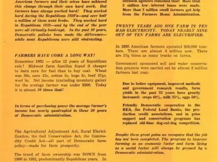 Flier, Political - FACTS: Agriculture's 20 Years of Progress