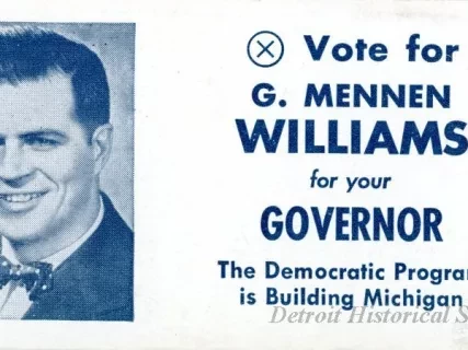 Card, Political - (X) Vote for G. Mennen Williams