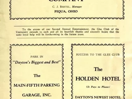 Ad, Print - 1928-1929 Glee Club - University of Dayton