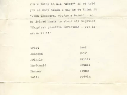 Letter - F. G. Clayton Company