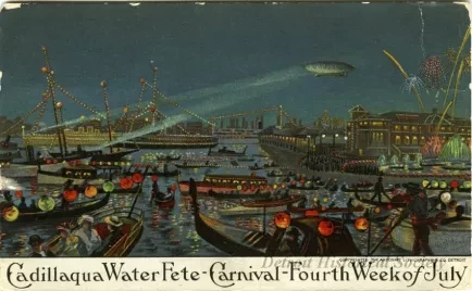 Postcard - Cadillaqua Water Fete-Carnival - Fourth Week of July