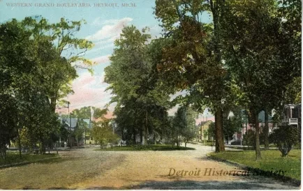 Postcard - Western Grand Boulevard, Detroit, Mich.
