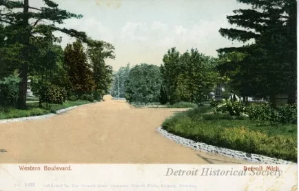 Postcard - Western Boulevard, Detroit, Mich.