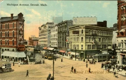 Postcard - Michigan Avenue, Detroit, Mich.