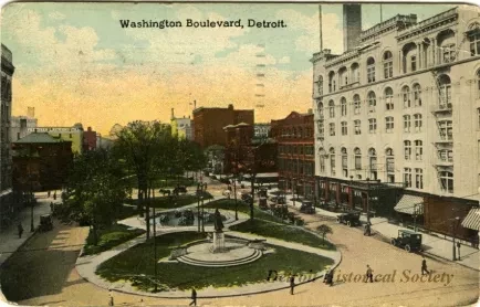 Postcard - Washington Boulevard, Detroit.