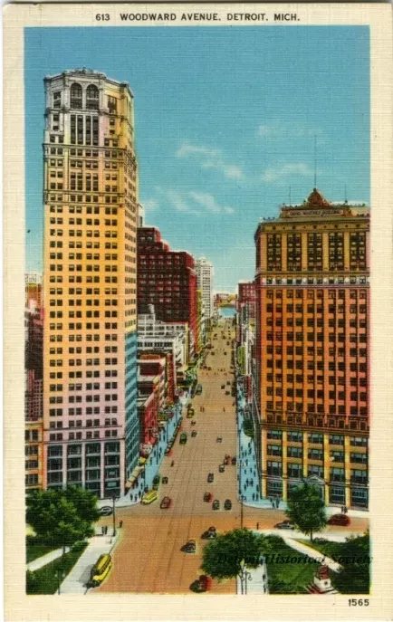 Postcard - 613  Woodward Avenue, Detroit, Mich.