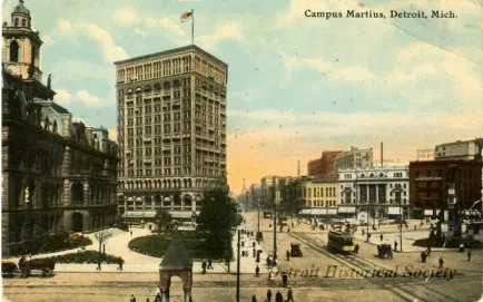 Postcard - Campus Martius, Detroit, Mich.