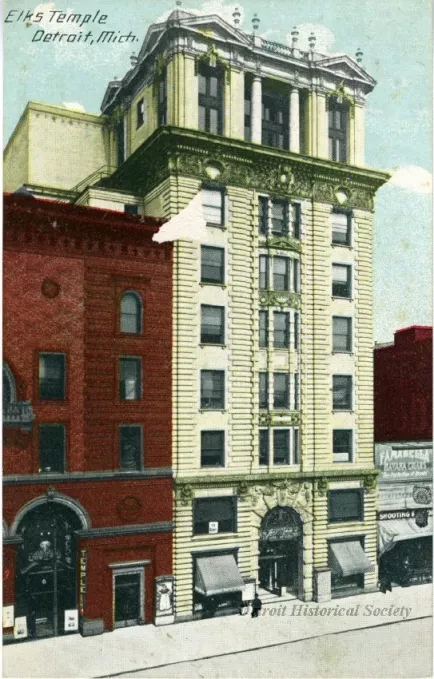 Postcard - Elks Temple, Detroit, Mich.