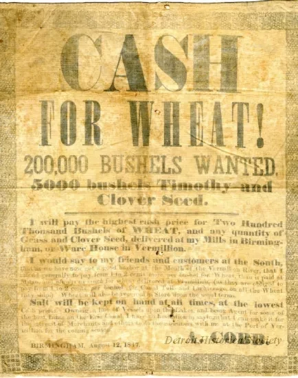Advertisement - Cash for Wheat!