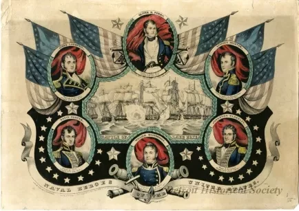 Lithograph - Battle of Lake Erie
Naval Heroes of the United States