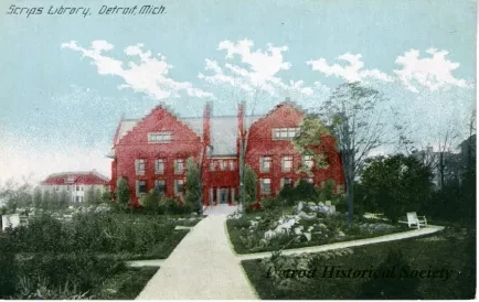 Postcard - Scrips [sic] Library, Detroit, Mich.